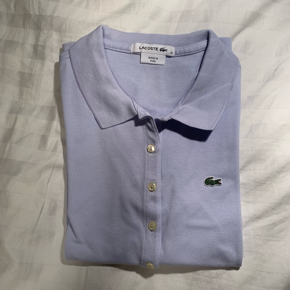 Baby blue short sleeve Lacoste polo